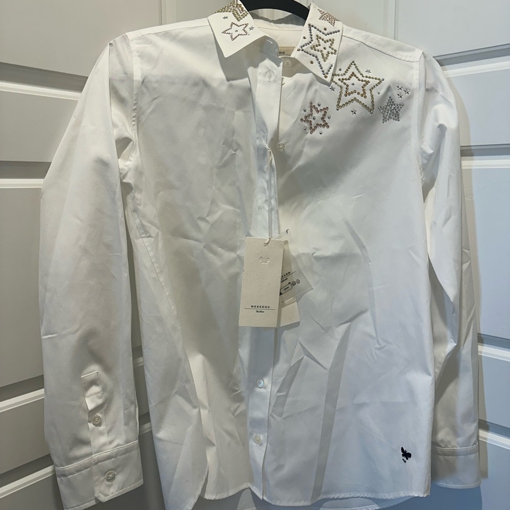 Weekend Max Mara White Star Accented Shirt